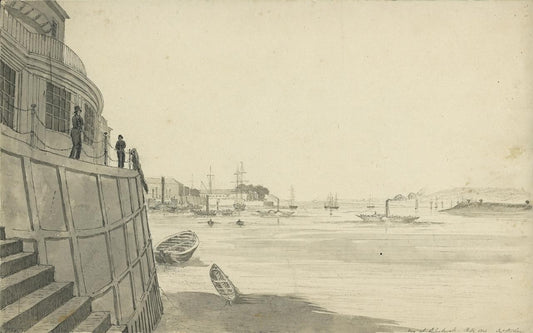 James Wilcox (1778-1865) Watercolour Painting - Blackwall London 1843 - Thames0