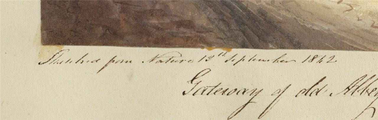 Mary Webster (1794-1883) Watercolour Painting Gateway Old Abbey Wilmington 18423