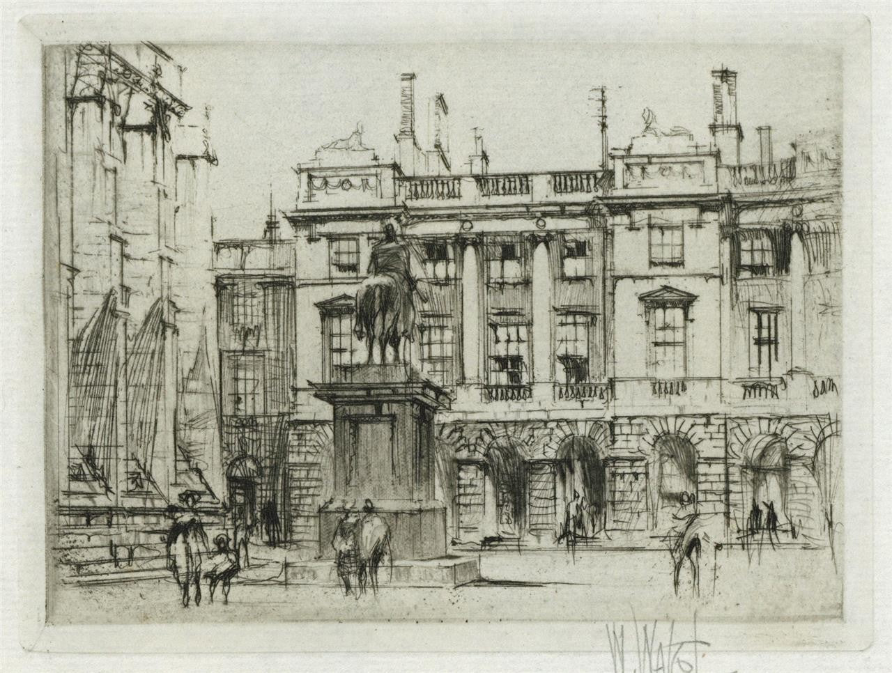 William Walcot (1874-1943) Signed Etching Parliament Square Edinburgh Scotland0