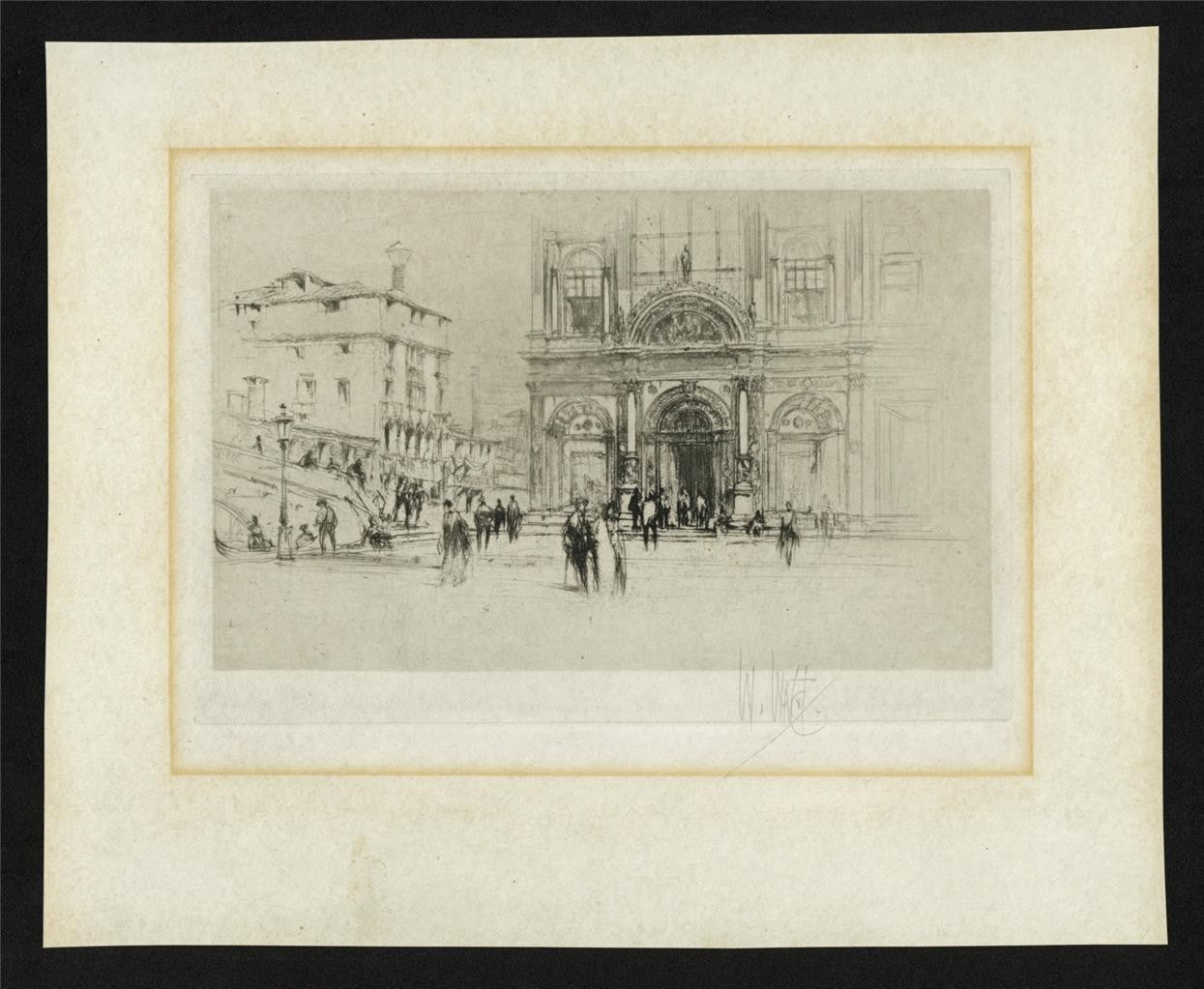 William Walcot (1874-1943) Pencil Signed Etching - Ospedale San Marco Venice1