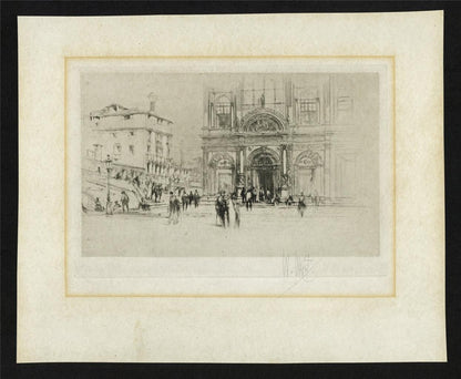 William Walcot (1874-1943) Pencil Signed Etching - Ospedale San Marco Venice1