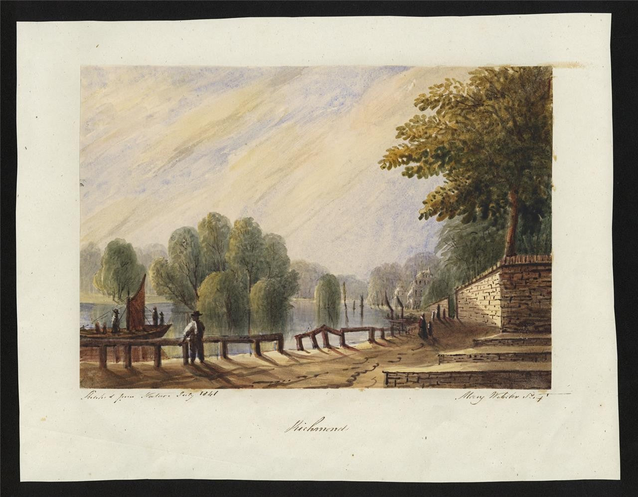 Mary Webster (1794-1883) Watercolour Painting Richmond London 18411