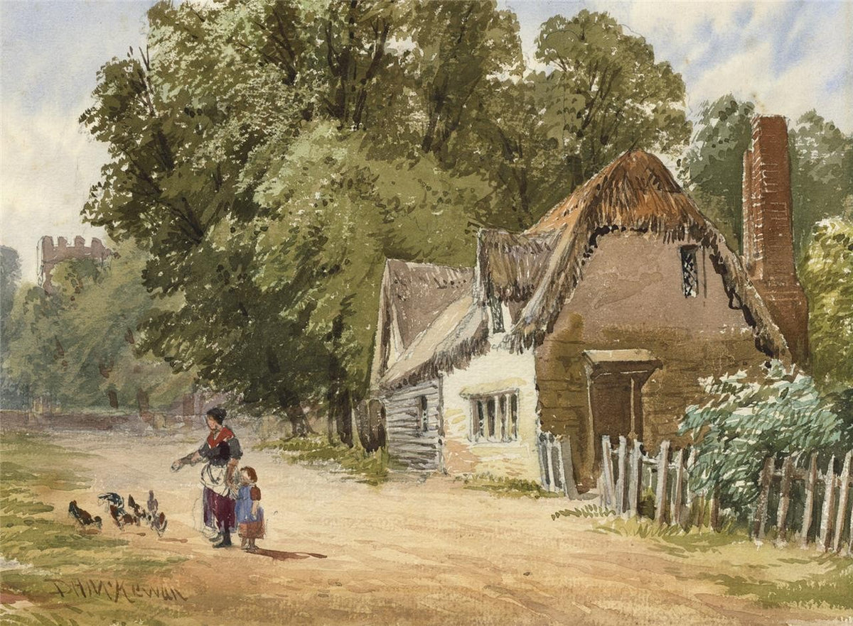 David Hall McKewan - Watercolour Painting - Village Landscape - 19th Century4