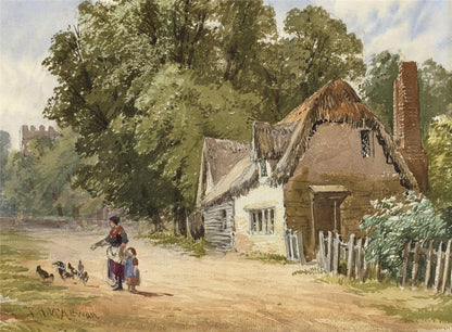 David Hall McKewan - Watercolour Painting - Village Landscape - 19th Century4