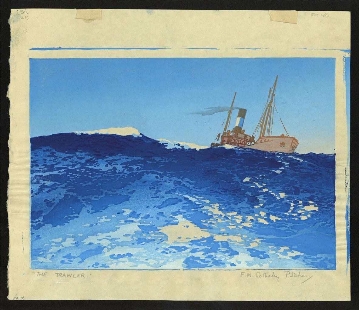 Florence Mary Sotheby Pitcher (1896-1982) Signed Wood Engraving - The Trawler1