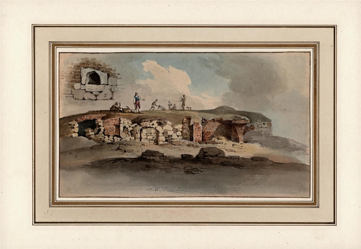 Ruins Of Sanctuary Church Westminster London Watercolour Painting 19th Century6