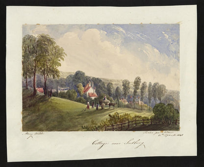 Mary Webster (1794-1883) Watercolour Painting - Cottage Near Sudbury London 18411