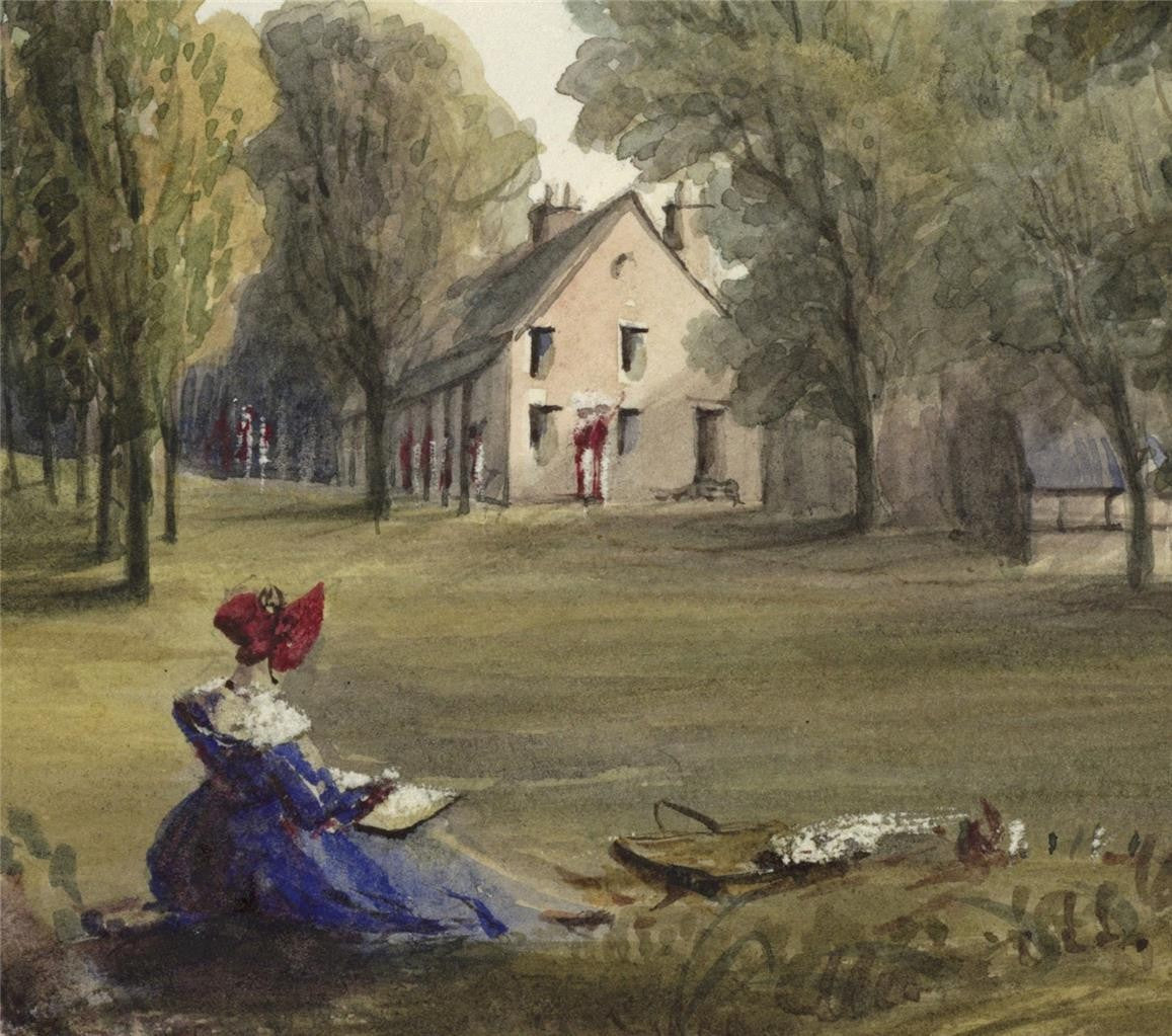 Mary Webster (1794-1883) Watercolour Painting Hyde Park Barracks London 18397
