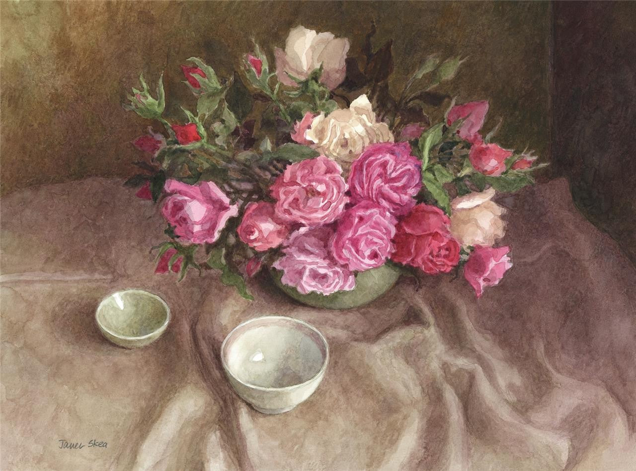 Janet Skea - Watercolour Painting - Still Life Roses - 1998 - Floral - Flowers0