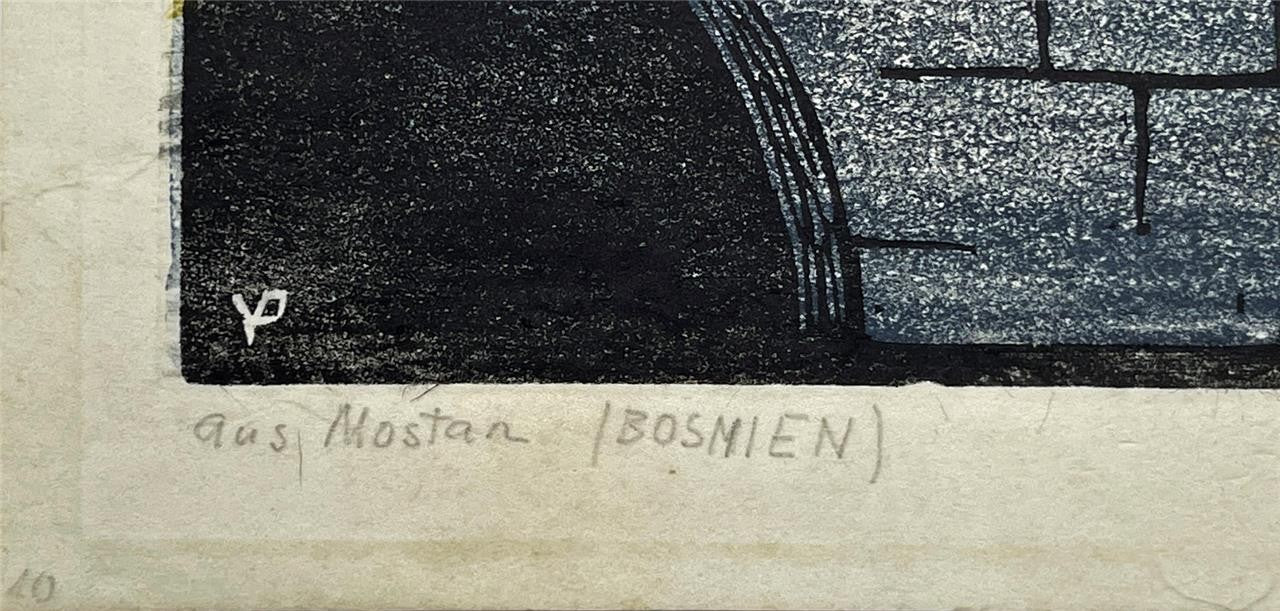 Valerie Petter-Zeis (1881-1963) Pencil Signed Woodcut - Aus Mostar Bosnien3