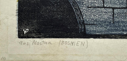 Valerie Petter-Zeis (1881-1963) Pencil Signed Woodcut - Aus Mostar Bosnien3