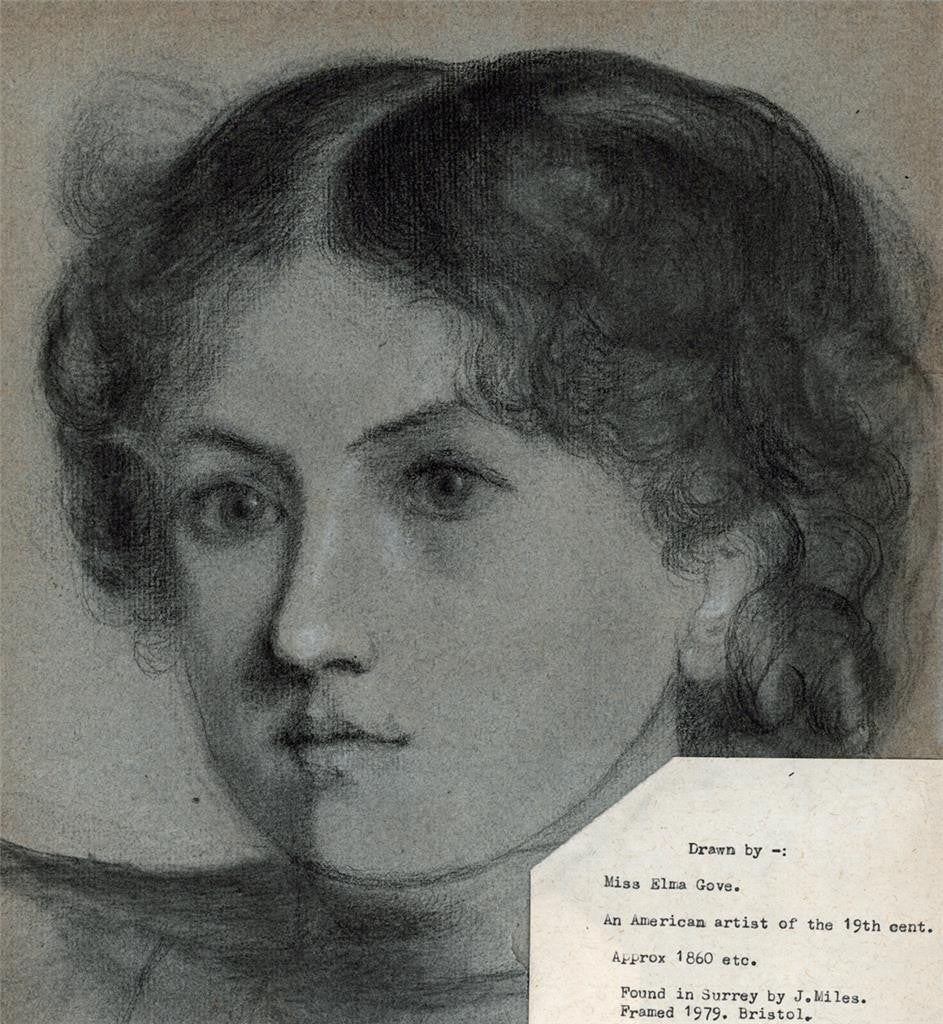 ELMA MARY GOVE (1832-1921) Pastel Drawing YOUNG LADY PORTRAIT - AMERICAN ARTIST4