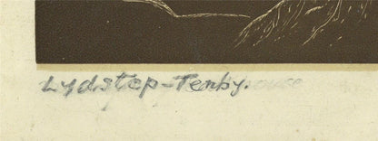 Bernard Sleigh (1872-1954) Pencil Signed Woodcut Lydstep Tenby Wales 19353