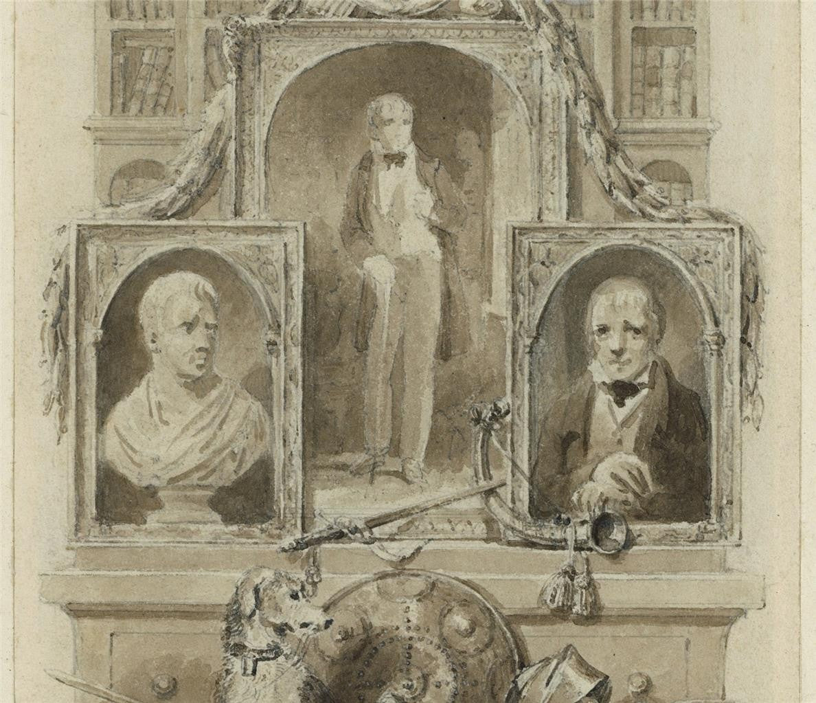 After Henry Corbould - Walter Scott Memorial - Watercolour Painting 19th Century3