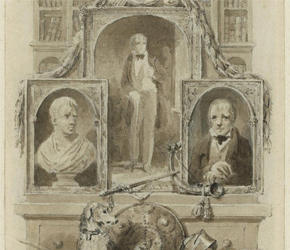 After Henry Corbould - Walter Scott Memorial - Watercolour Painting 19th Century3
