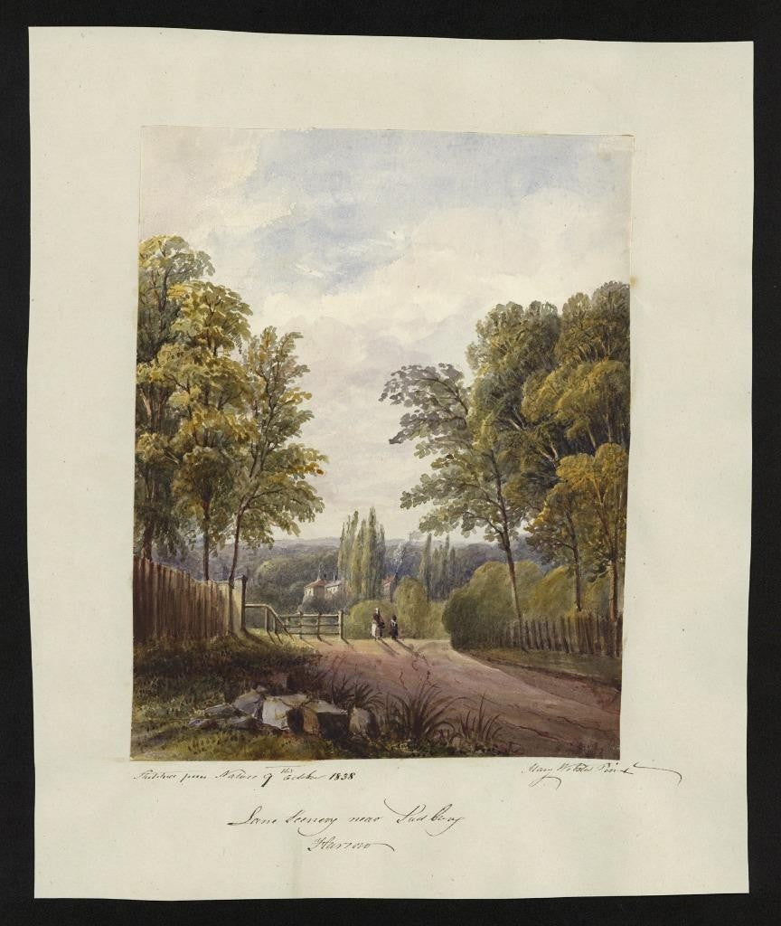 Mary Webster (1794-1883) Watercolour Painting - Harrow Near Sudbury London 18381