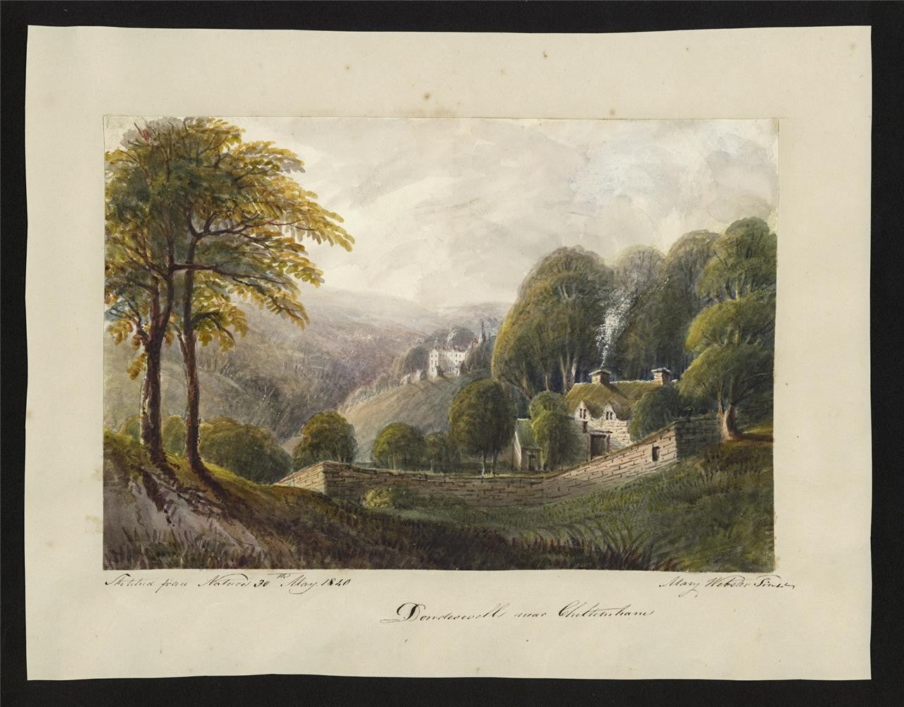 Mary Webster (1794-1883) Watercolour Painting Dowdeswell Near Cheltenham 18401