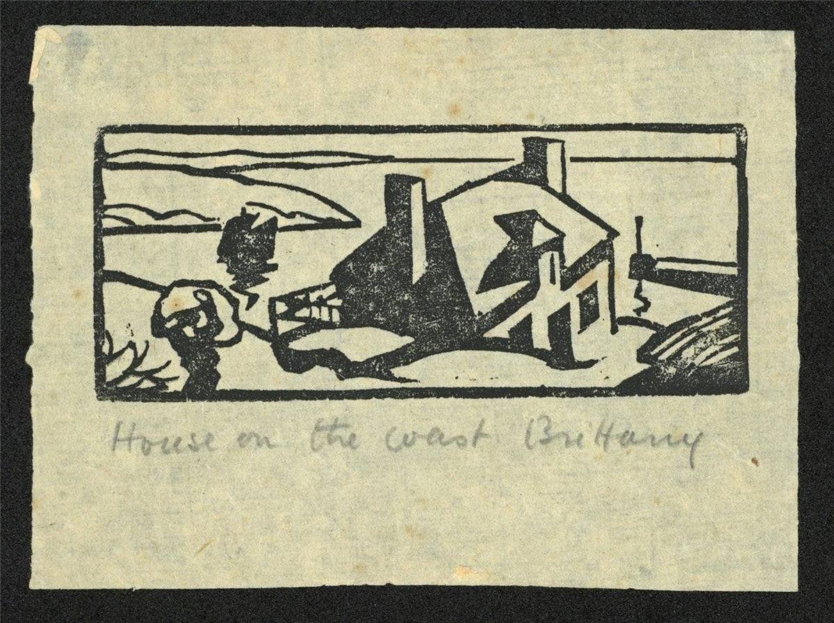 Ludovic-Rodo Pissarro (1878-1952) Wood Engraving - House On The Coast Brittany1