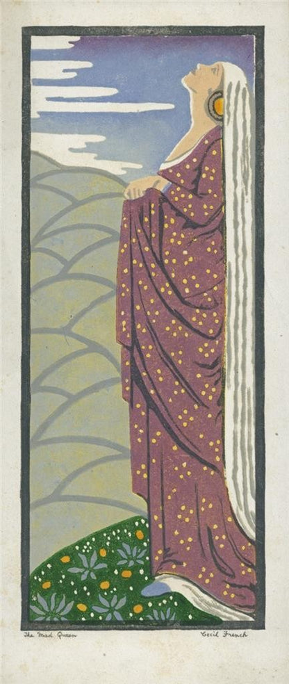 Cecil French (18791953) Pencil Signed Woodcut  The Mad Queen6