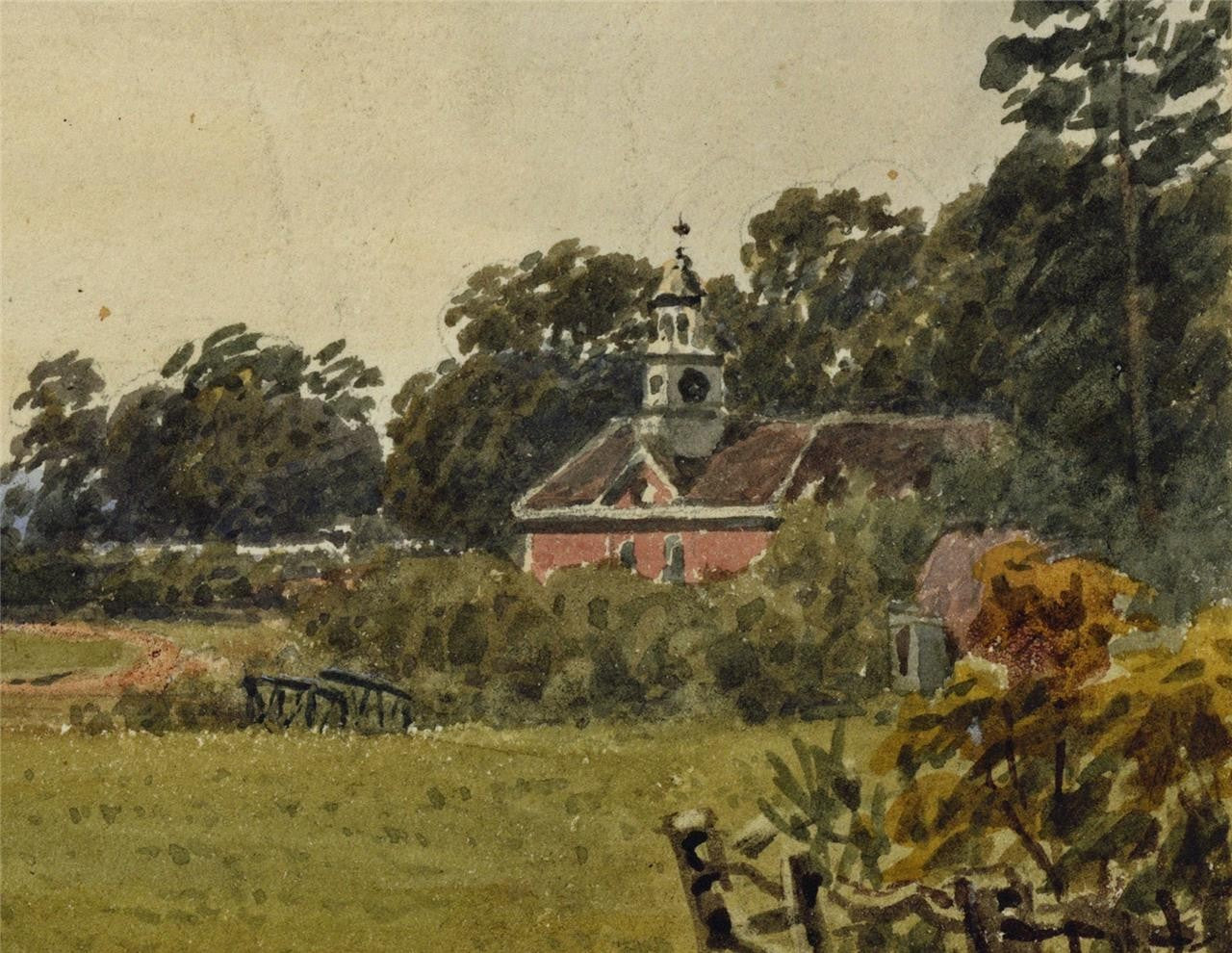 Newland Park? Buckinghamshire c1832 - Antique Watercolour Painting - Nash4
