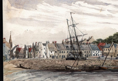 Burntisland Scotland 1856 - Antique Watercolour Painting - 19th Century2
