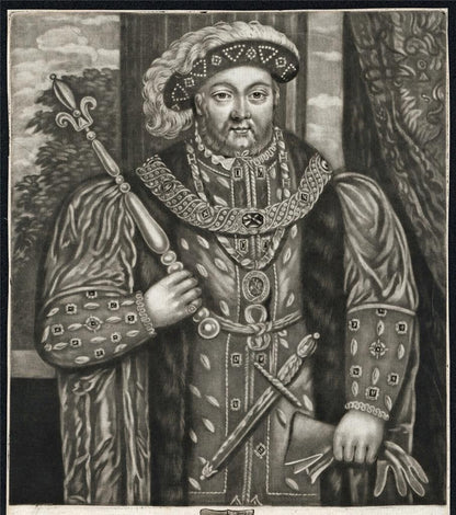 Published By Henry Parker - Antique Mezzotint - Henry VIII3