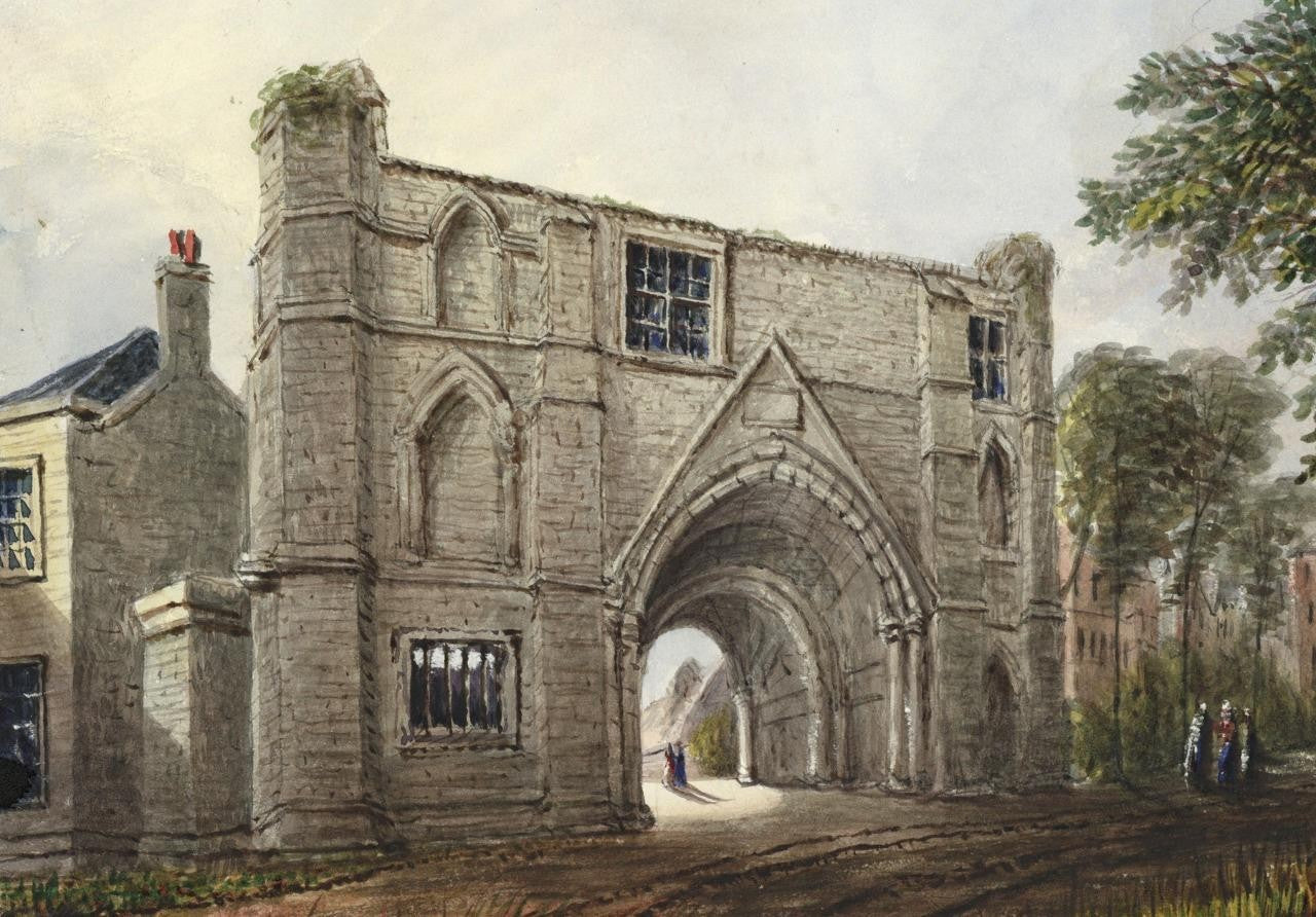 Mary Webster (1794-1883) Watercolour Painting - Abbey Gateway, Reading 18493
