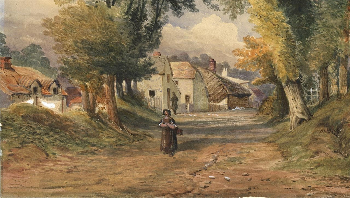 Henry Burdon Richardson (1826-1874) Watercolour Painting Village On The Thames3