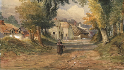 Henry Burdon Richardson (1826-1874) Watercolour Painting Village On The Thames3