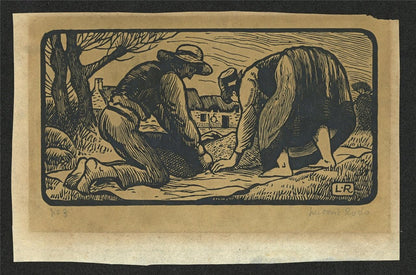 Ludovic-Rodo Pissarro (1878-1952) Signed Wood Engraving - Figures In Landscape1