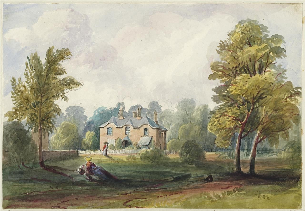 Mary Webster Watercolour Painting Chillon Cottage Near Kingston London 18420