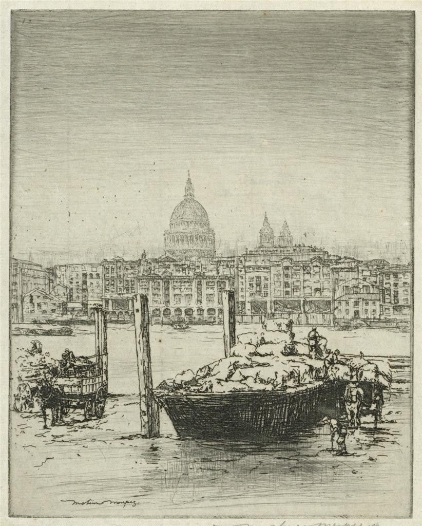 Mortimer Menpes (1855-1938) Pencil Signed Etching - St Paul's From Thames London0