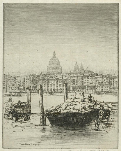 Mortimer Menpes (1855-1938) Pencil Signed Etching - St Paul's From Thames London0