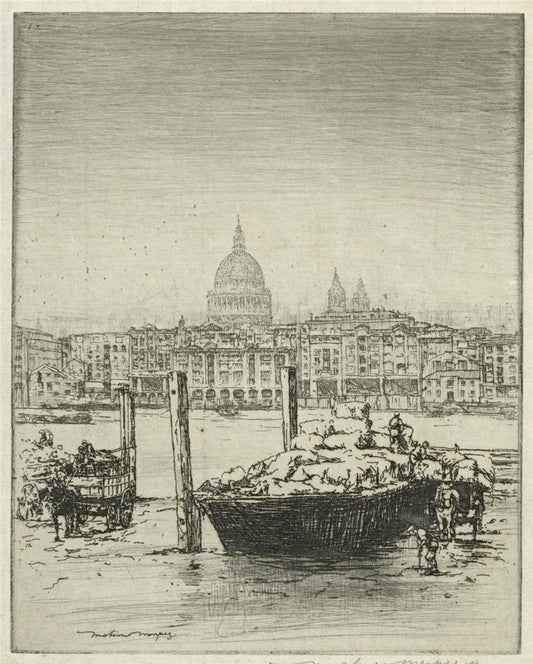 Mortimer Menpes (1855-1938) Pencil Signed Etching - St Paul's From Thames London0