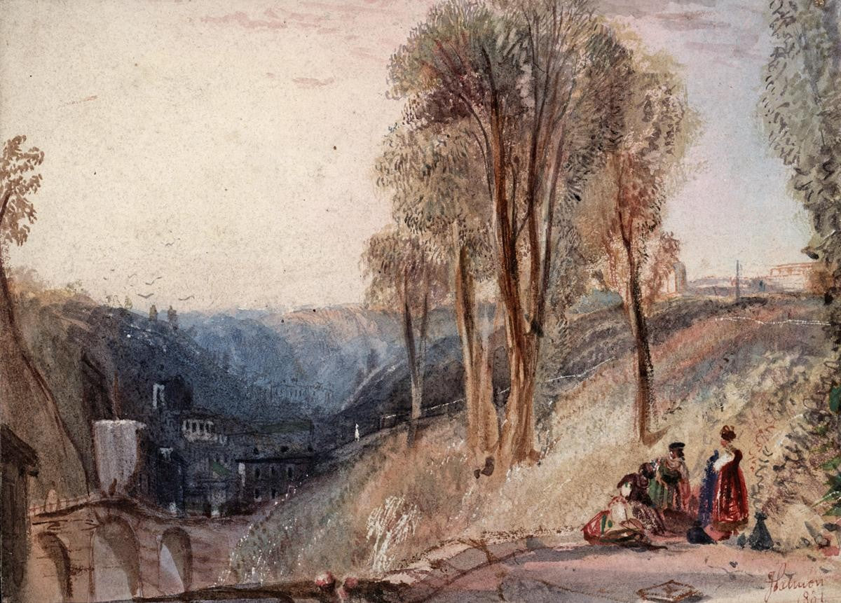 POSSIBLY JOHN FRANCIS SALMON Small Watercolour Painting 1861 - LANDSCAPE0