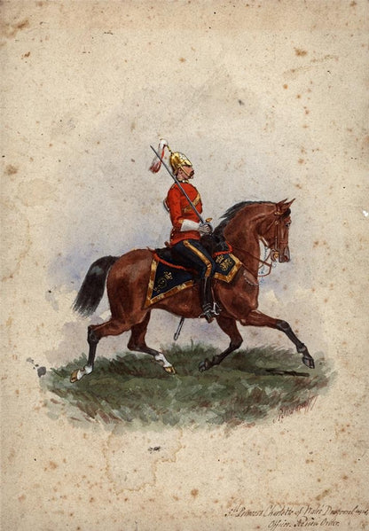 Richard Simkin (1850-1926) Watercolour Painting 5th Dragoon Guards Officer 18770