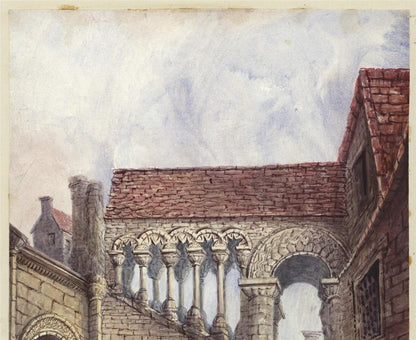 Mary Webster (1794-1883) Watercolour Painting - Old Staircase Canterbury 18465