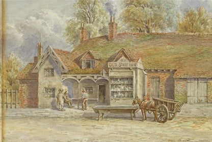 T W Downing Antique Watercolour Painting Old Ship Inn Birmingham3