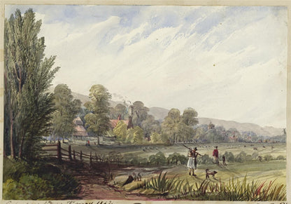 Mary Webster (1794-1883) Watercolour Painting - Fields Near Eastbourne 18420