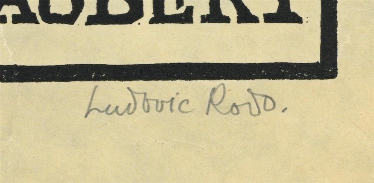 Ludovic-Rodo Pissarro (1878-1952) Signed Wood Engraving - Gustave Flaubert2