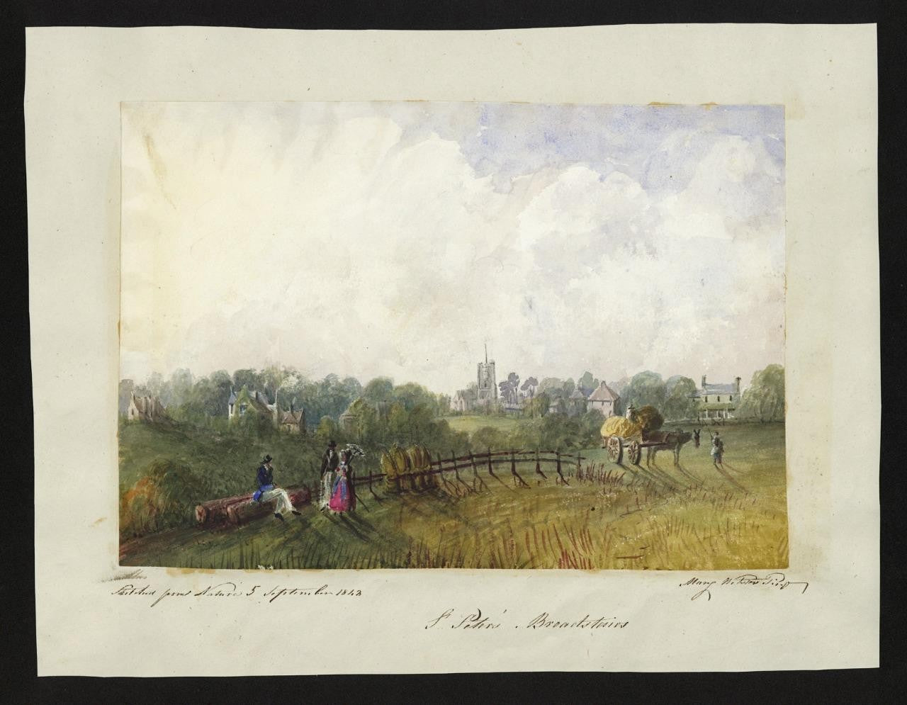 Mary Webster (1794-1883) Watercolour Painting - St Peter's Broadstairs Kent 18431
