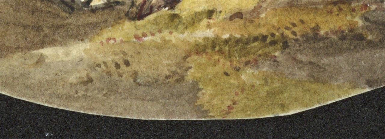 Figures In Rural Landscape Miniature Watercolour Painting 19th Century3