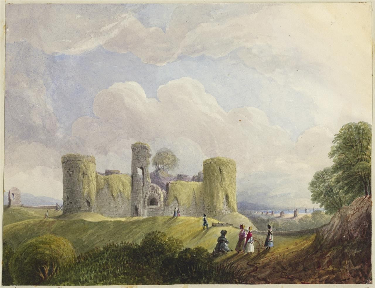 Mary Webster (1794-1883) - Watercolour Painting - Pevensey Castle Sussex 18420
