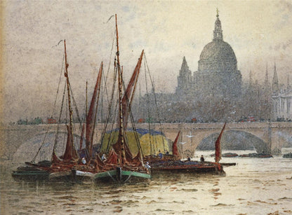 Frederick Edward Joseph Goff (18551931) Watercolour Painting  London Bridge3