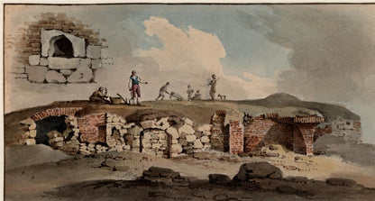 Ruins Of Sanctuary Church Westminster London Watercolour Painting 19th Century8
