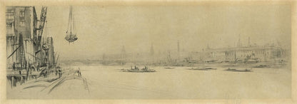 William Walcot (1874-1943) Pencil Signed Etching - The Thames London0