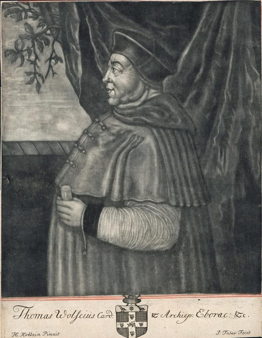 John Faber Sr After Hans Holbein The Younger - Mezzotint - Thomas Wolsey0