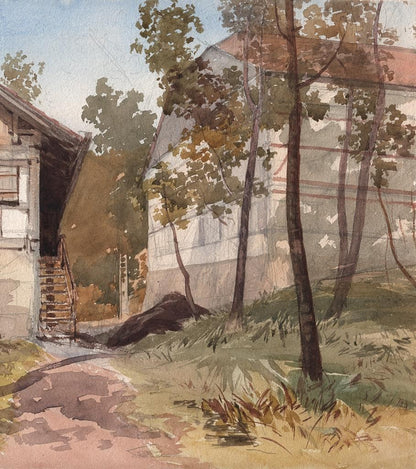 Sir George Charles D’Aguilar - Watercolour Painting Near Salenstein Switzerland2