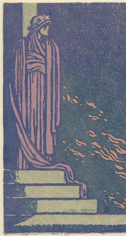 Cecil French (18791953) Pencil Signed Woodcut  A Tragic Poet4