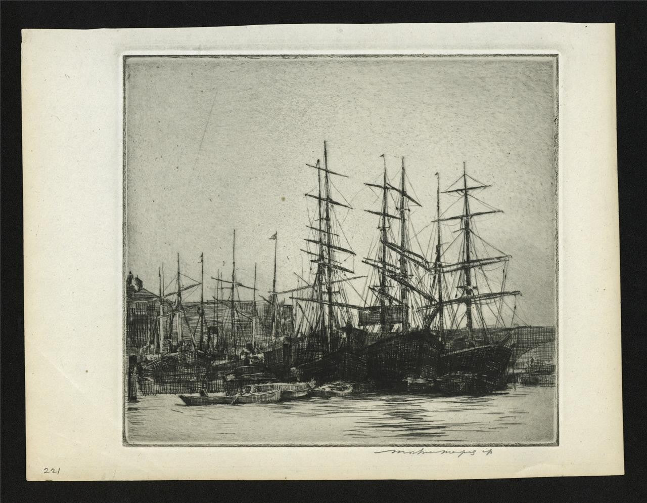 Mortimer Menpes (1855-1938) Pencil Signed Etching South Bank Near London Bridge1